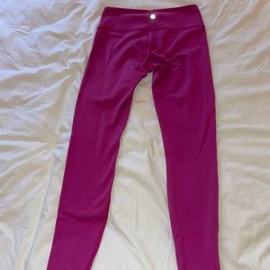 Lululemon leggings, size 6, reversible, pink, black
